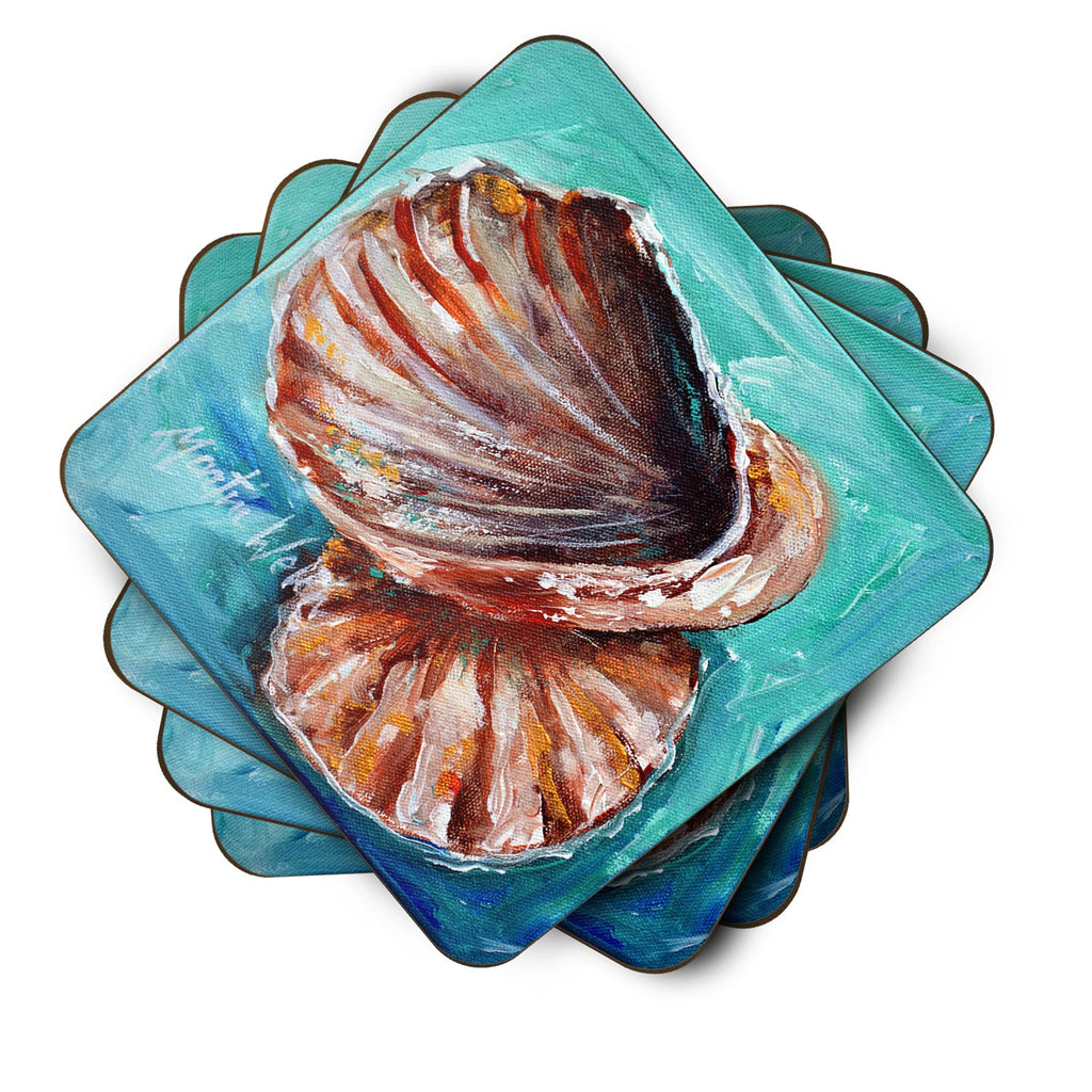 Shells not in a row Foam Coasters Set of 4 Cup Coasters for Indoor Outdoor, Tabletop Protection, Anti Slip, Mouse pad Material