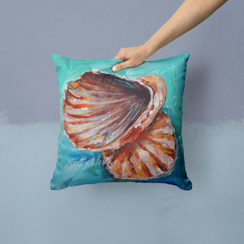 Shells not in a row Decorative Throw Pillow 14x14 Indoor Outdoor Accent Cushion, Fabric Cover with Insert for Sofa, Bed, Porch & Living Room