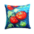 Vegetables - Tomatoes on the vine Decorative Throw Pillow 14x14 Indoor Outdoor Accent Cushion, Fabric Cover with Insert for Sofa, Bed, Porch & Living Room