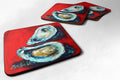 Open up Oyster Foam Coasters Set of 4 Cup Coasters for Indoor Outdoor, Tabletop Protection, Anti Slip, Mouse pad Material