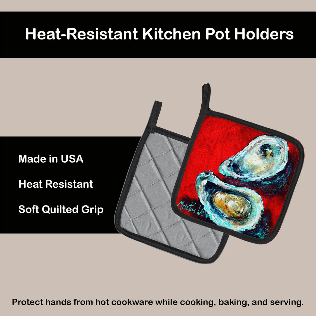 Open up Oyster Pot Holder Set of 2 Heat Resistant Quilted Hot Pads 7.5 x 7.5 Inch, Insulated Kitchen Trivets for Cooking & Baking