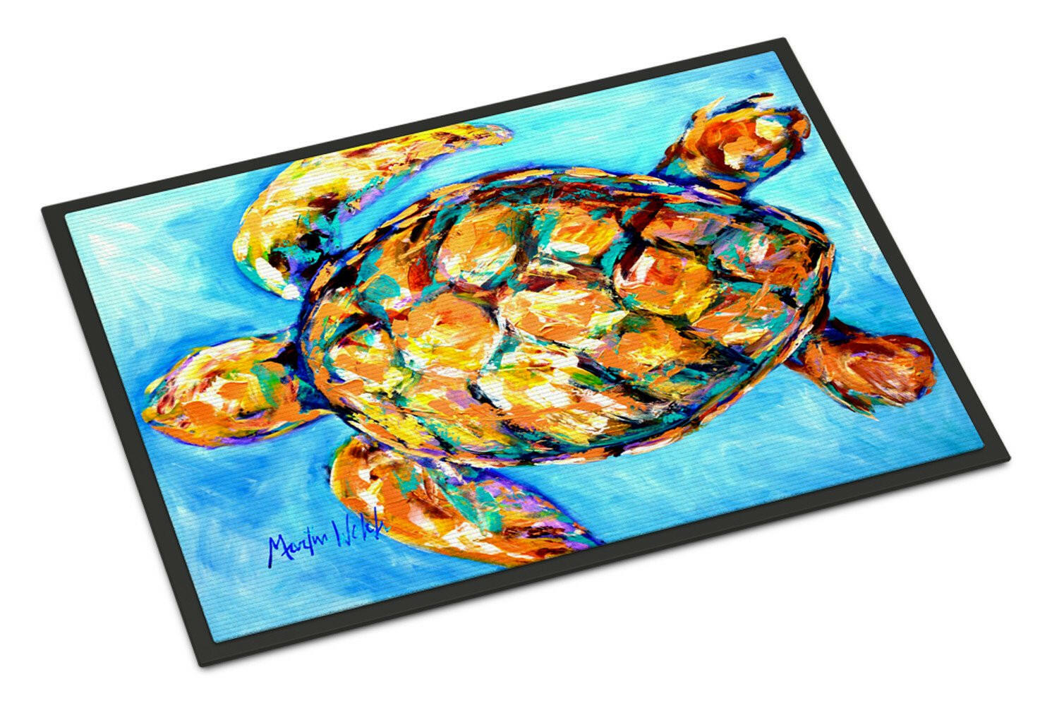 Sand Dance Turtle Doormat Indoor Outdoor 18H X 27W Front Door Mat Rugs for Entryway, Non Slip Washable