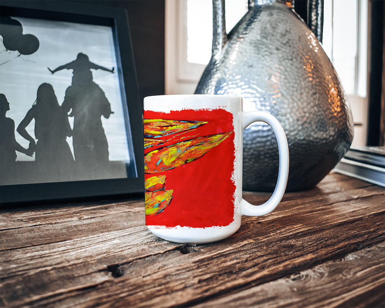 Reach for the Claws Ceramic Coffee Mug 15 oz Decorative Large C Handle Mug Cup for Tea, Cocoa Hot Chocolate