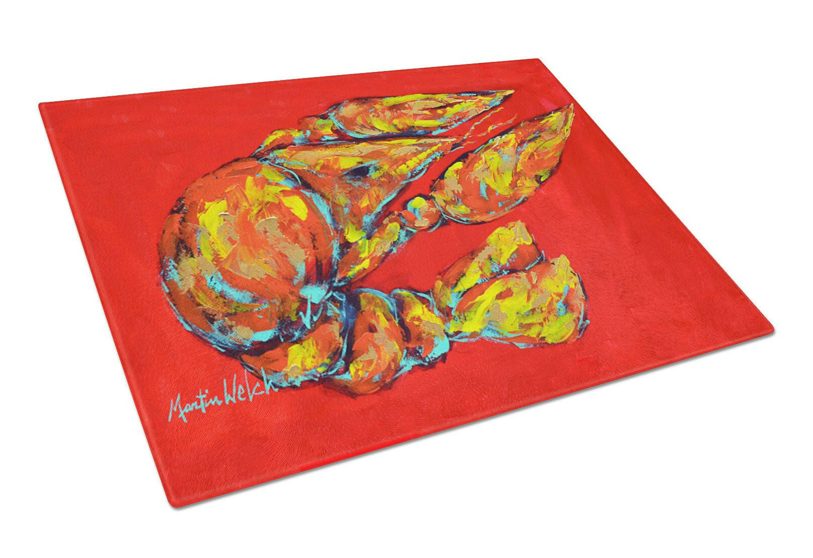 Reach for the Claws Cutting Board Tempered Glass Kitchen Cutting Surface, Heat Resistant Chopping, Non-Slip Feet, Food Prep & Serving