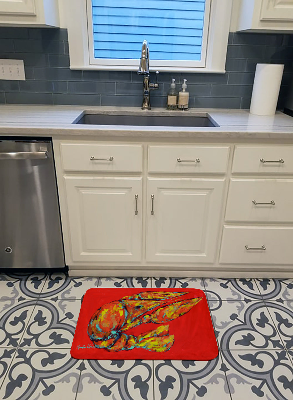 Reach for the Claws Memory Foam Kitchen Mat Machine Washable Anti-Fatigue Cushion Comfort Bath or Kitchen Rug