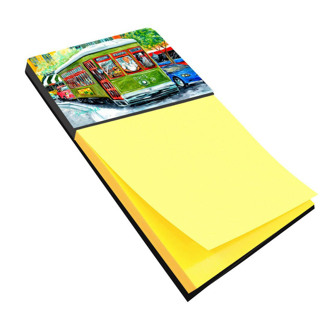 Street Car Watercolor Sticky Note Holder Refillable Dispenser Desk Accessory 3x3 Pad Gift