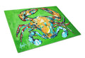 Wide Load Crab Cutting Board Tempered Glass Kitchen Cutting Surface, Heat Resistant Chopping, Non-Slip Feet, Food Prep & Serving