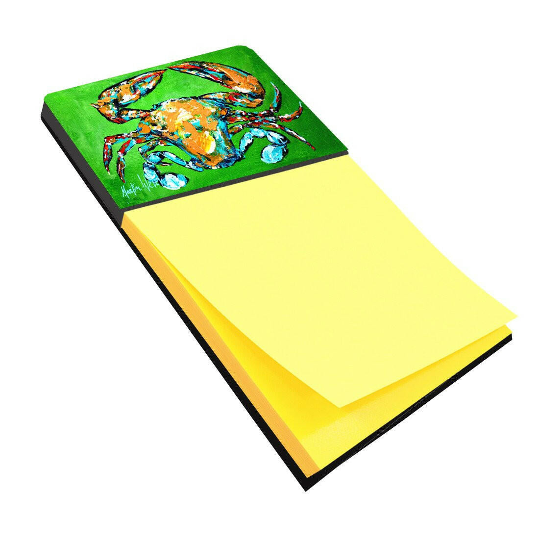 Wide Load Crab Watercolor Sticky Note Holder Refillable Dispenser Desk Accessory 3x3 Pad Gift