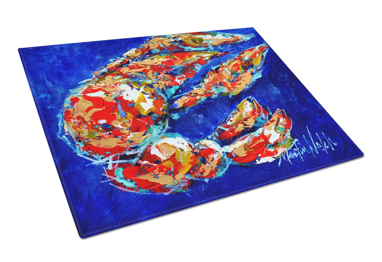 Craw Momma Crawfish Cutting Board Tempered Glass Kitchen Cutting Surface, Heat Resistant Chopping, Non-Slip Feet, Food Prep & Serving