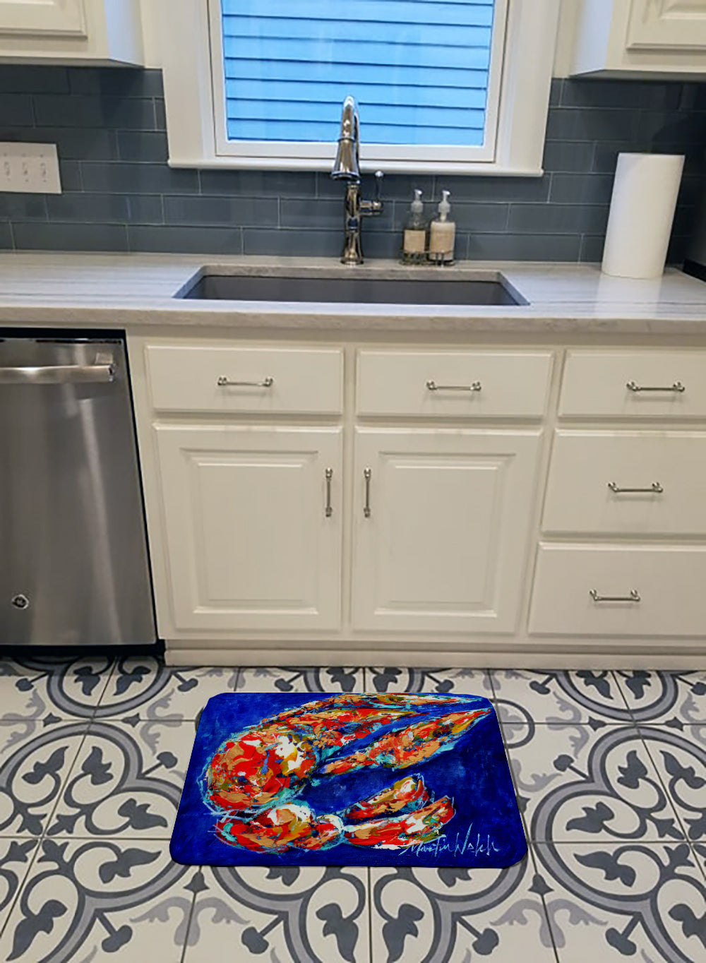 Craw Momma Crawfish Memory Foam Kitchen Mat Machine Washable Anti-Fatigue Cushion Comfort Bath or Kitchen Rug
