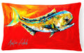 Danny Dolphin Fish Decorative Throw Pillow 12x16 Indoor Outdoor Accent Cushion, Fabric Cover with Insert for Sofa, Bed, Porch & Living Room