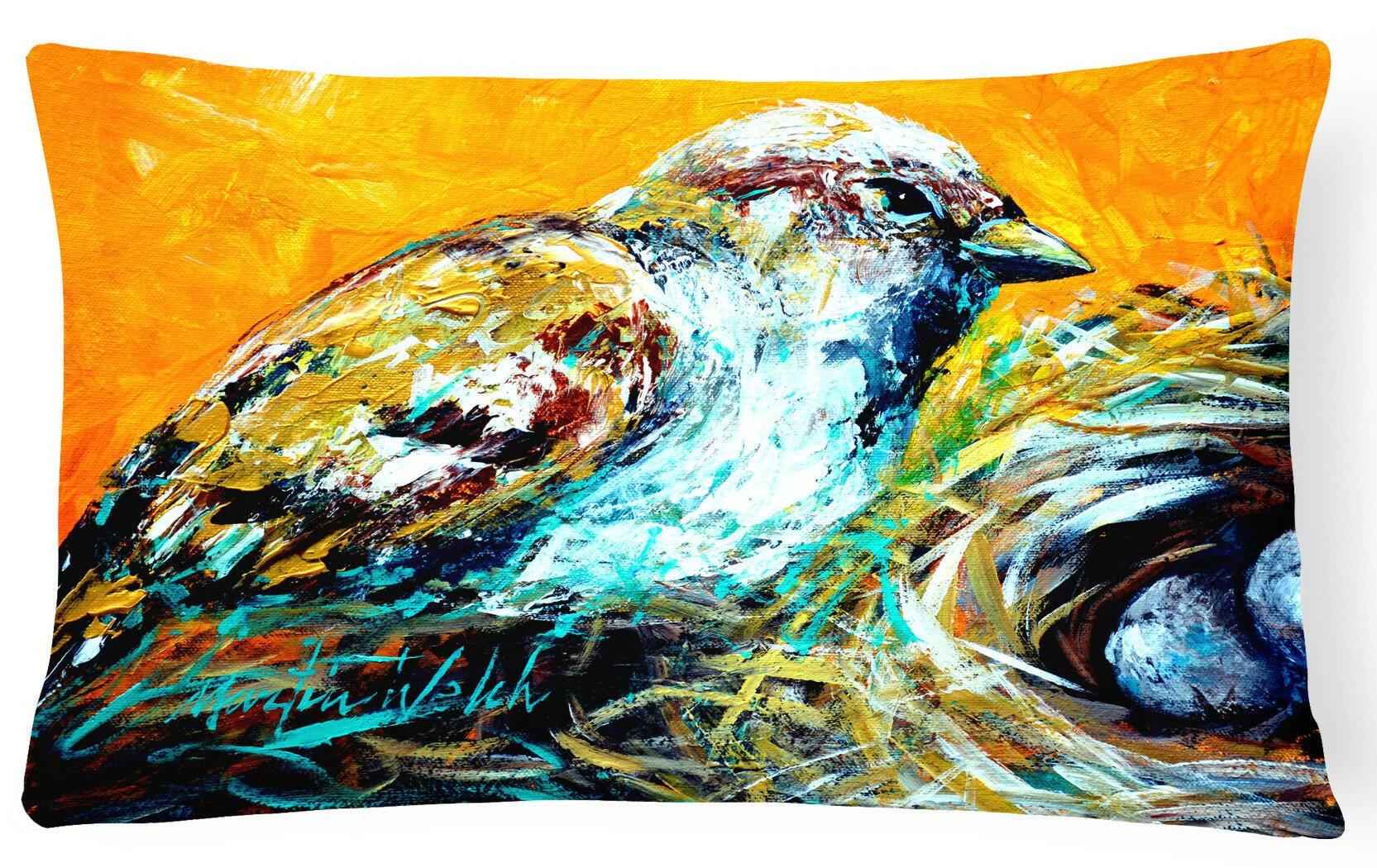 Look at the Birdie Decorative Throw Pillow 12x16 Indoor Outdoor Accent Cushion, Fabric Cover with Insert for Sofa, Bed, Porch & Living Room