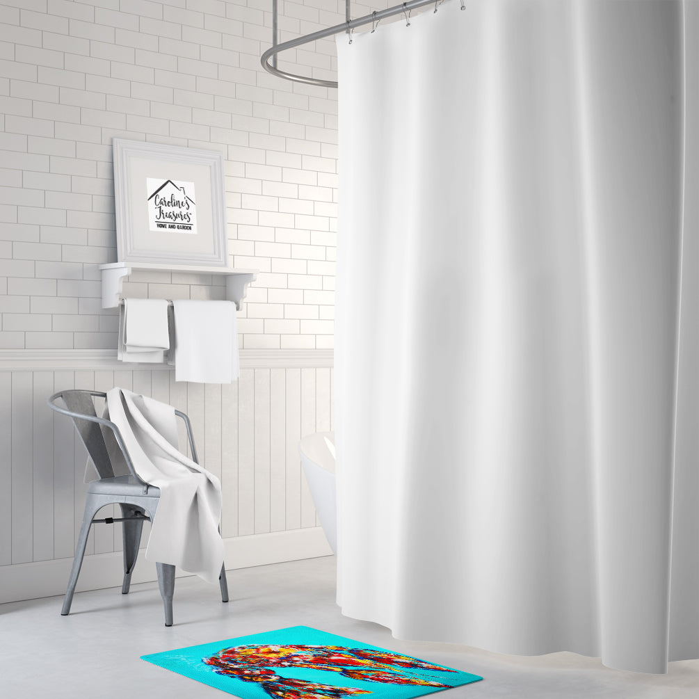 Lucy the Crawfish in blue Memory Foam Kitchen Mat Machine Washable Anti-Fatigue Cushion Comfort Bath or Kitchen Rug