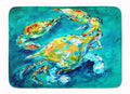 By Chance Crab in Aqua blue Memory Foam Kitchen Mat Machine Washable Anti-Fatigue Cushion Comfort Bath or Kitchen Rug