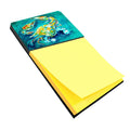 By Chance Crab in Aqua blue Watercolor Sticky Note Holder Refillable Dispenser Desk Accessory 3x3 Pad Gift