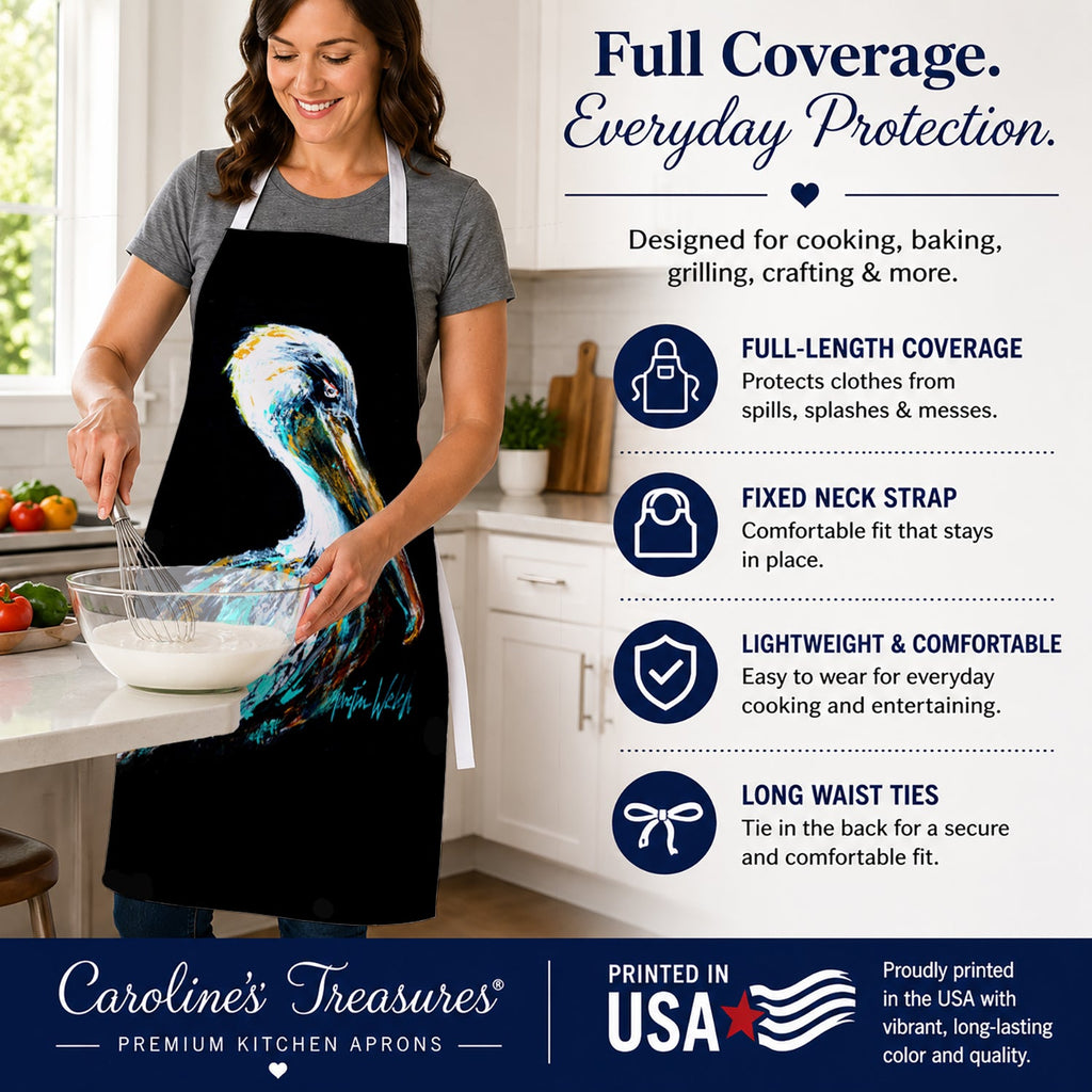 Dressed in Black Pelican Apron Cooking Kitchen Server Baking Crafts Gardening for Adult Women Men, Unisex, Large, Multicolor