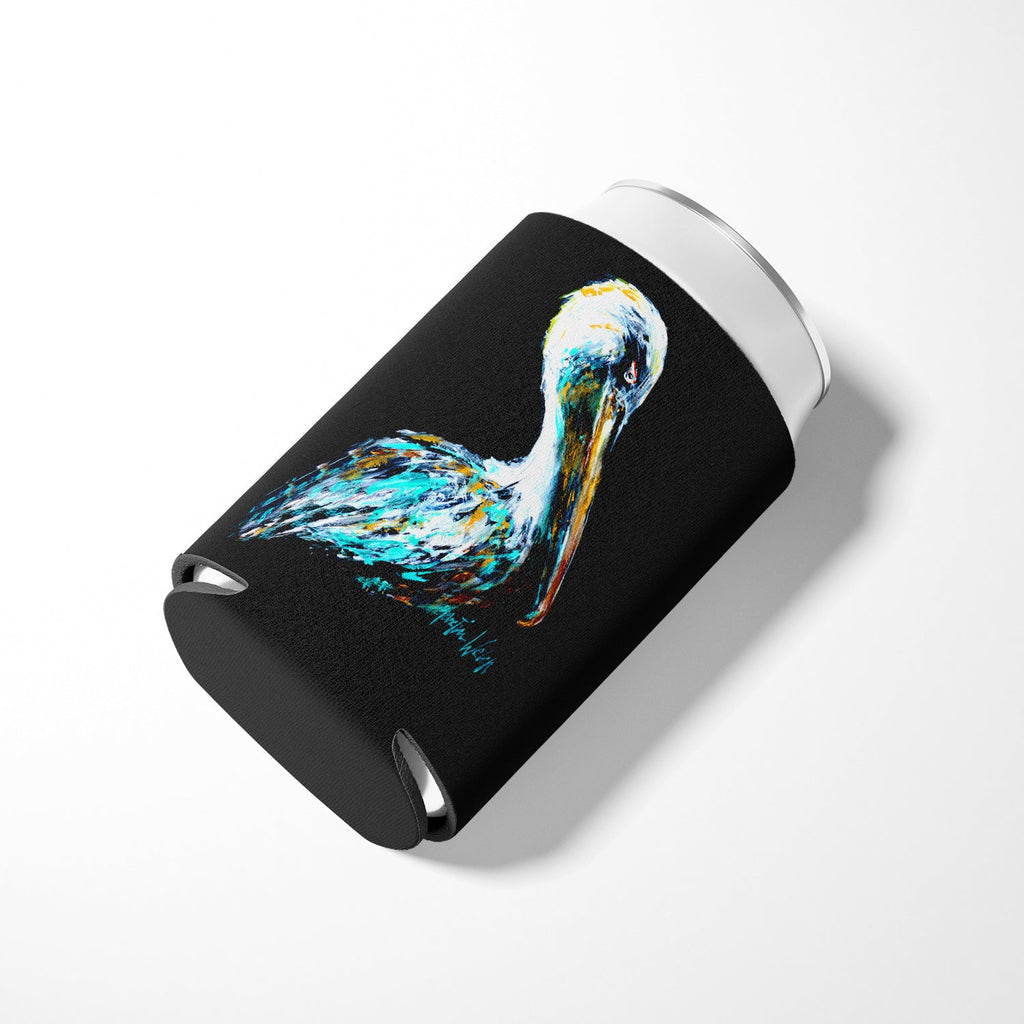 Dressed in Black Pelican Can or Bottle Hugger Cooler Sleeve for Standard 12 oz Cans, Insulated Foam Beer & Soda Can Hugger Reusable
