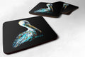 Dressed in Black Pelican Foam Coasters Set of 4 Cup Coasters for Indoor Outdoor, Tabletop Protection, Anti Slip, Mouse pad Material