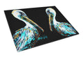 Dressed in Black Pelican Cutting Board Tempered Glass Kitchen Cutting Surface, Heat Resistant Chopping, Non-Slip Feet, Food Prep & Serving