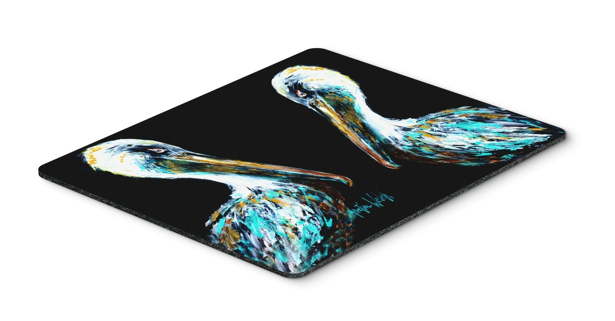 Dressed in Black Pelican Mouse Pad, Heat Resistant Trivet Hot Pad , Non Slip Rubber Desk Mat, Kitchen Counter Protector, Home Office Decor Gift