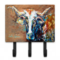 On the Loose Brown Cow Leash or Key Holder Wall Hooks, Coat Rack Wall Mount, for Hanging Keys, Towels, Aprons, Leashes
