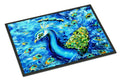 Peacock Straight Up in Blue Doormat Indoor Outdoor 24H X 36W Front Door Mat Rugs for Entryway, Non Slip Washable Low Pile,