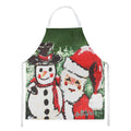 Friends Snowman and Santa Claus Apron Cooking Kitchen Server Baking Crafts Gardening for Adult Women Men, Unisex, Large, Multicolor