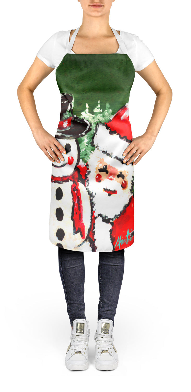 Friends Snowman and Santa Claus Apron Cooking Kitchen Server Baking Crafts Gardening for Adult Women Men, Unisex, Large, Multicolor