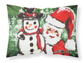 Friends Snowman and Santa Claus Standard Pillowcase Lightweight Super Soft Easy Care Decorative Artwork Pillowcase, Standard