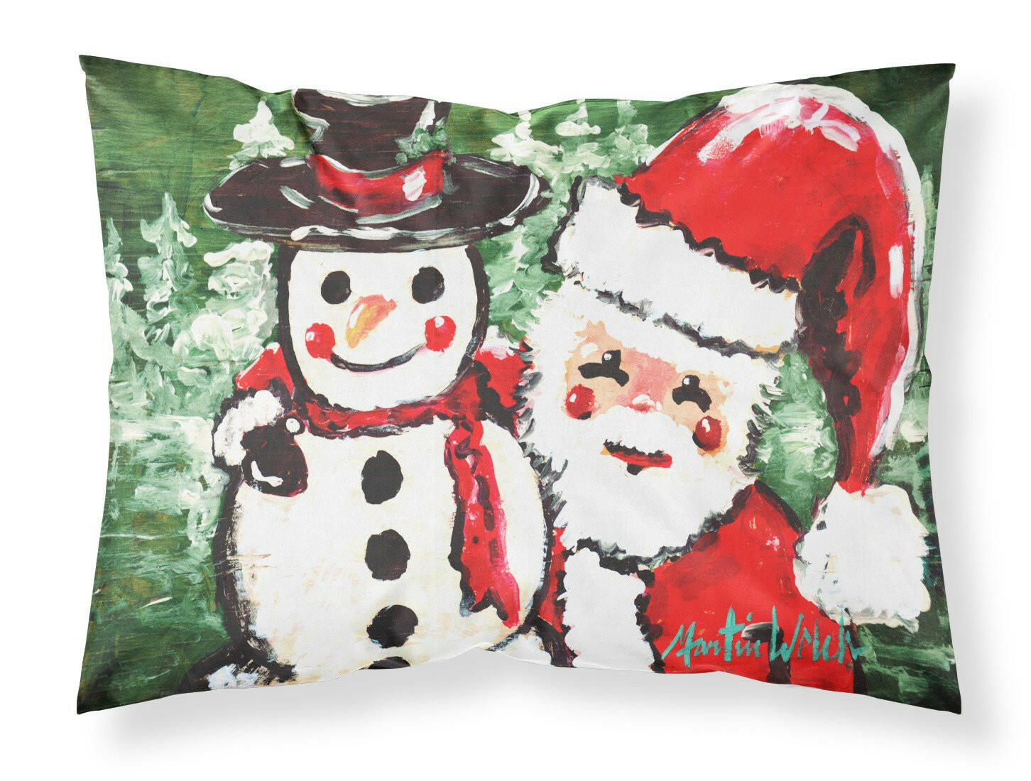 Friends Snowman and Santa Claus Standard Pillowcase Lightweight Super Soft Easy Care Decorative Artwork Pillowcase, Standard
