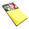 Friends Snowman and Santa Claus Watercolor Sticky Note Holder Refillable Dispenser Desk Accessory 3x3 Pad Gift