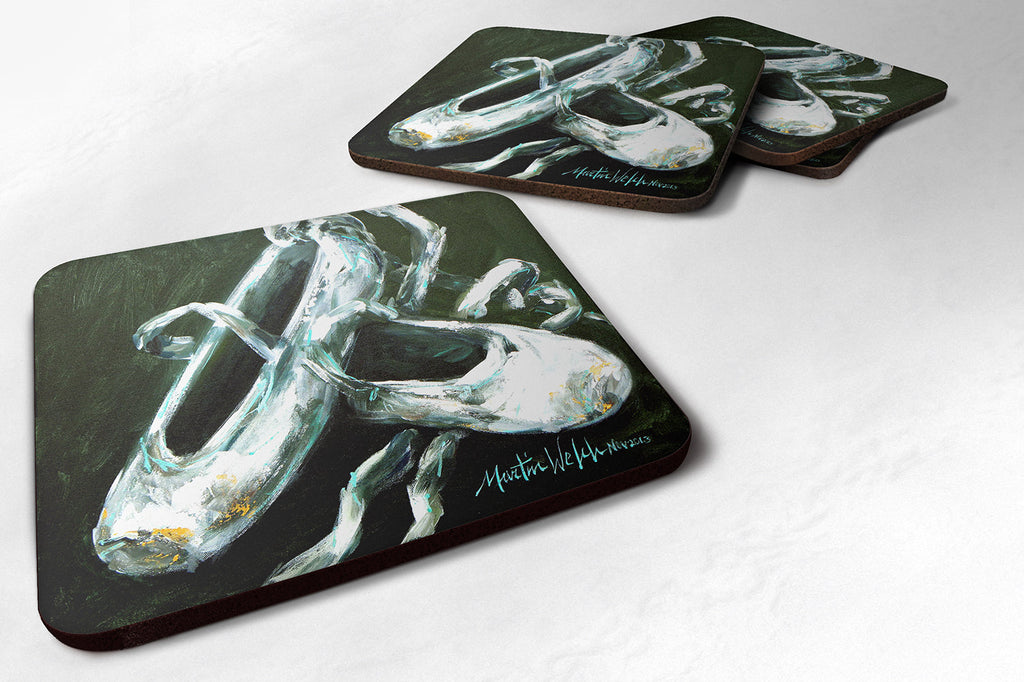 Ballet Golden Toes Foam Coasters Set of 4 Cup Coasters for Indoor Outdoor, Tabletop Protection, Anti Slip, Mouse pad Material