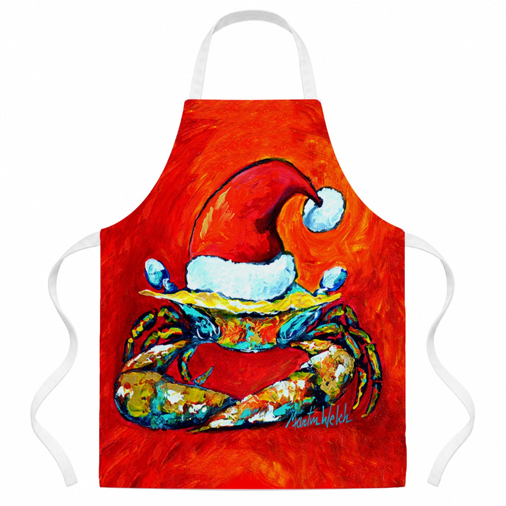 Crab in Santa Hat Santa Claws Apron Cooking Kitchen Server Baking Crafts Gardening for Adult Women Men, Unisex, Large, Multicolor