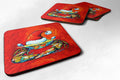 Crab in Santa Hat Santa Claws Foam Coasters Set of 4 Cup Coasters for Indoor Outdoor, Tabletop Protection, Anti Slip, Mouse pad Material