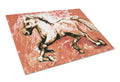 Shadow the Horse in Red Cutting Board Tempered Glass Kitchen Cutting Surface, Heat Resistant Chopping, Non-Slip Feet, Food Prep & Serving