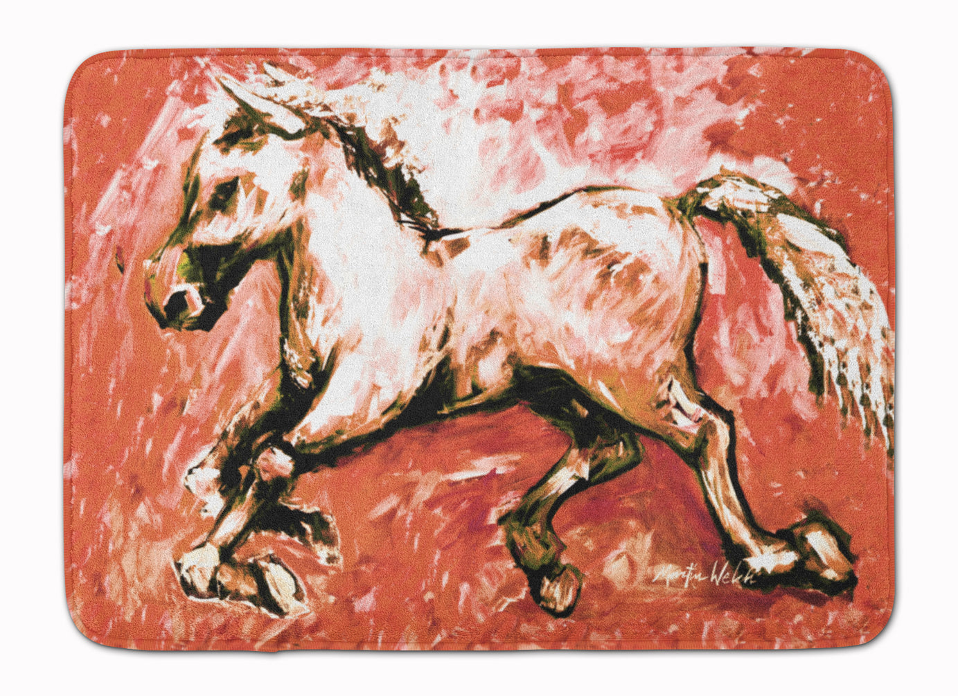 Shadow the Horse in Red Memory Foam Kitchen Mat Machine Washable Anti-Fatigue Cushion Comfort Bath or Kitchen Rug