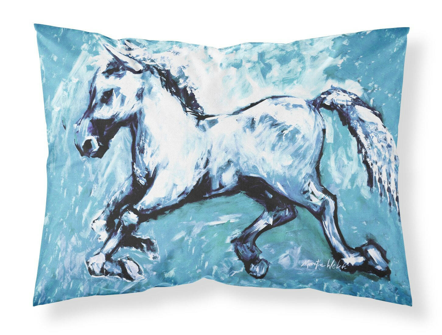 Shadow the Horse in blue Standard Pillowcase Lightweight Super Soft Easy Care Decorative Artwork Pillowcase, Standard