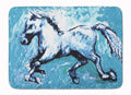 Shadow the Horse in blue Memory Foam Kitchen Mat Machine Washable Anti-Fatigue Cushion Comfort Bath or Kitchen Rug