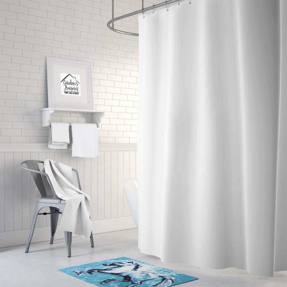 Shadow the Horse in blue Memory Foam Kitchen Mat Machine Washable Anti-Fatigue Cushion Comfort Bath or Kitchen Rug