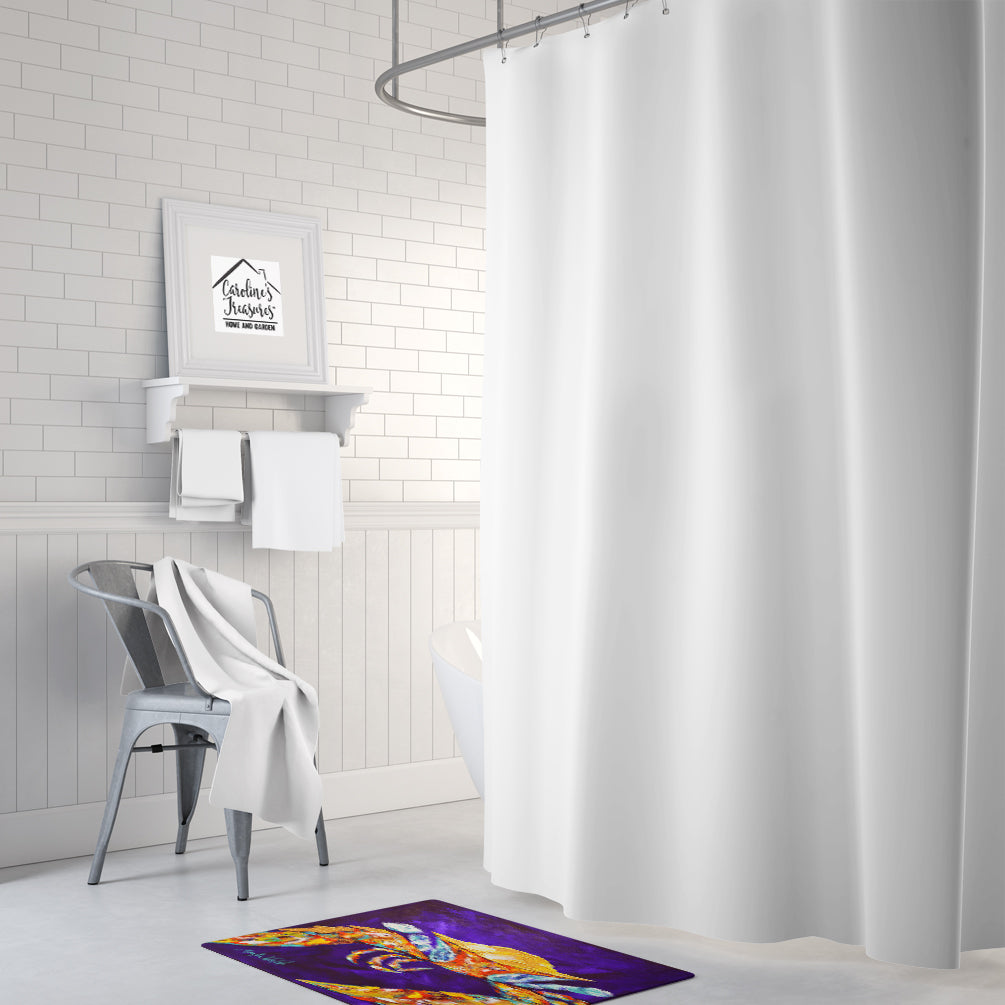 The Right Stuff Crab in Purple Memory Foam Kitchen Mat Machine Washable Anti-Fatigue Cushion Comfort Bath or Kitchen Rug