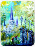 Across the Square St Louis Cathedral Cutting Board Tempered Glass Kitchen Cutting Surface, Heat Resistant Chopping, Non-Slip Feet, Food Prep & Serving