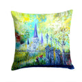 Across the Square St Louis Cathedral Decorative Throw Pillow 14x14 Indoor Outdoor Accent Cushion, Fabric Cover with Insert for Sofa, Bed, Porch & Living Room