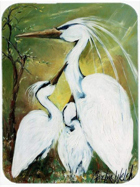 Blessing at Feeding Time Egret Family Mouse Pad, Heat Resistant Trivet Hot Pad , Non Slip Rubber Desk Mat, Kitchen Counter Protector, Home Office Decor Gift