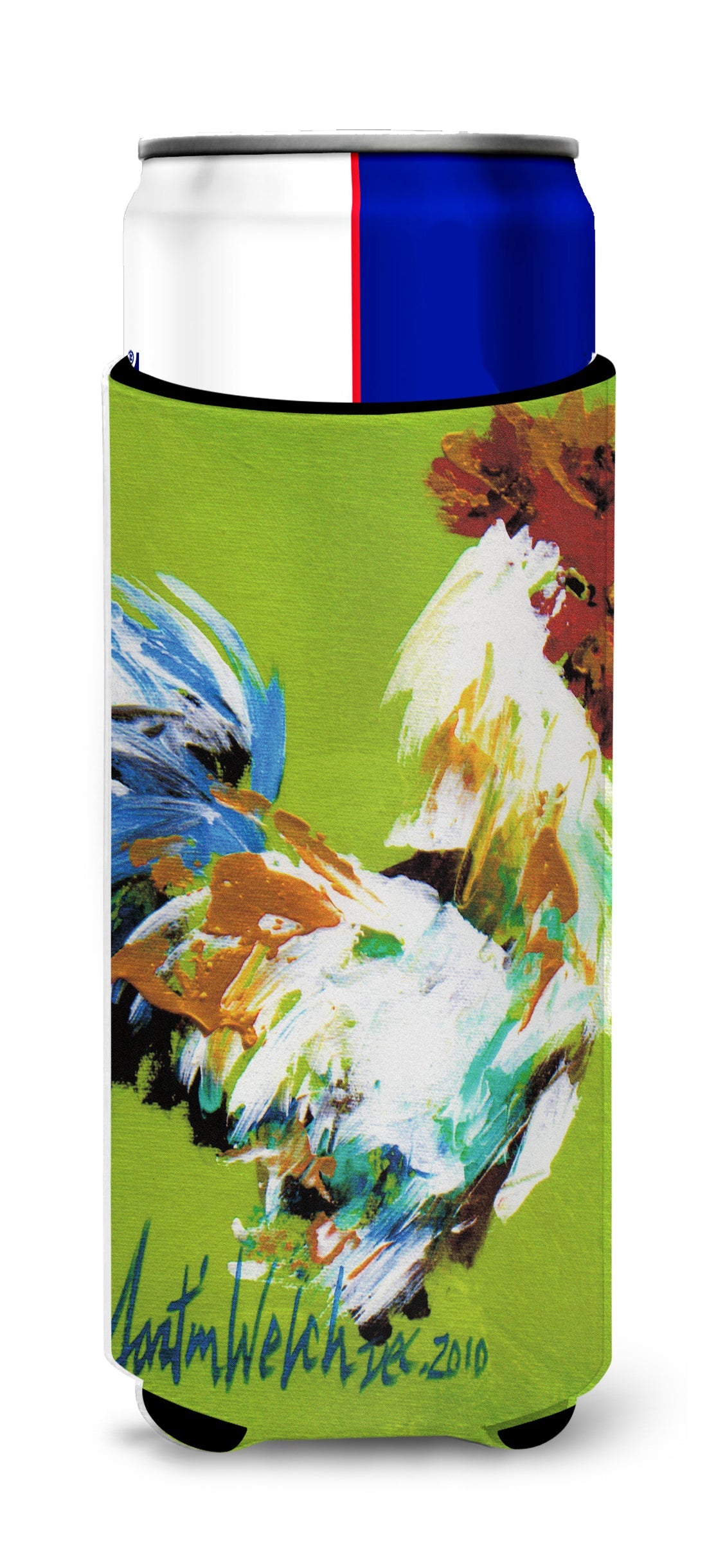 Boss Rooster Slim Can Hugger , Insulated Foam Hugger for 12 oz Slim Cans, Beer Bottles & Water Bottles, Printed in USA