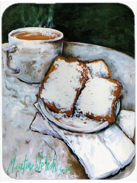 Beignets Breakfast Delight Cutting Board Tempered Glass Kitchen Cutting Surface, Heat Resistant Chopping, Non-Slip Feet, Food Prep & Serving