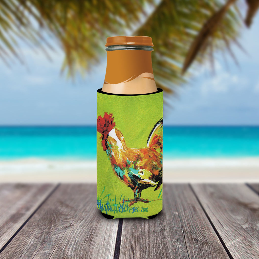 Cockadoo Rooster Slim Can Hugger , Insulated Foam Hugger for 12 oz Slim Cans, Beer Bottles & Water Bottles, Printed in USA