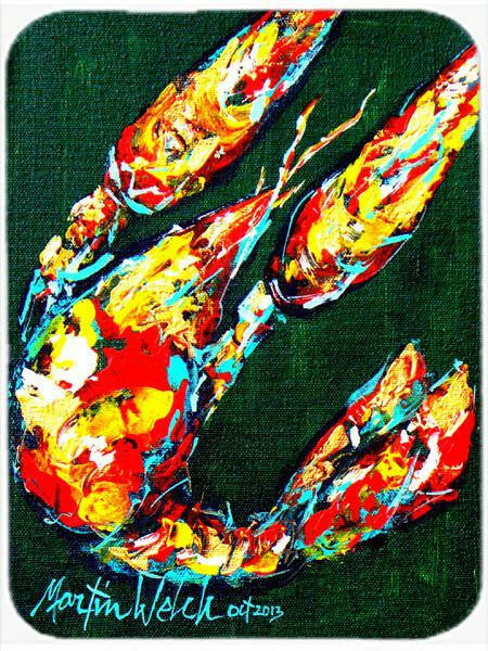 Craw Baby on Green Crawfish Cutting Board Tempered Glass Kitchen Cutting Surface, Heat Resistant Chopping, Non-Slip Feet, Food Prep & Serving