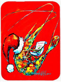 Happy Holidays Shrimp Cutting Board Tempered Glass Kitchen Cutting Surface, Heat Resistant Chopping, Non-Slip Feet, Food Prep & Serving