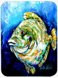 Lucky Blue Gill Fish Cutting Board Tempered Glass Kitchen Cutting Surface, Heat Resistant Chopping, Non-Slip Feet, Food Prep & Serving