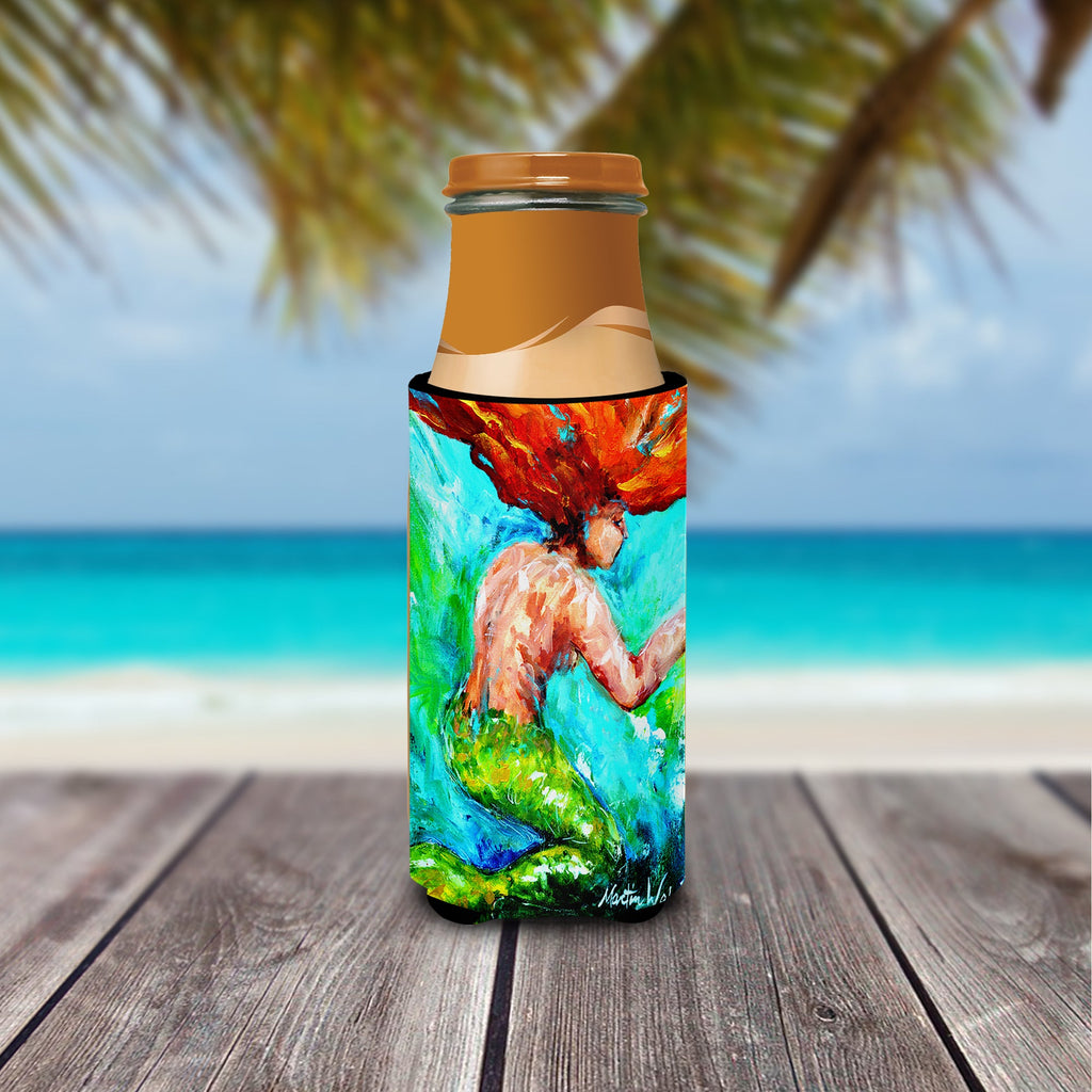 Mermaids Heaven Slim Can Hugger , Insulated Foam Hugger for 12 oz Slim Cans, Beer Bottles & Water Bottles, Printed in USA